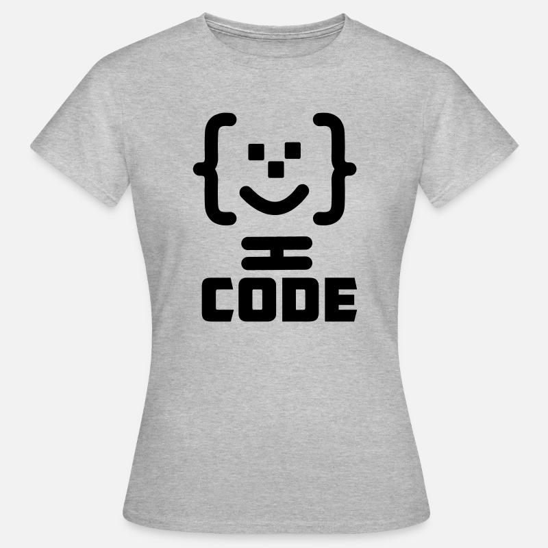 Logo du code du programmeur principal avec texte CODE - T-shirt Femme - gris chiné