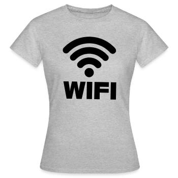 Connexion WIFI - T-shirt Femme - gris chiné - Devant - AI Model Female 172 dark (172cm)