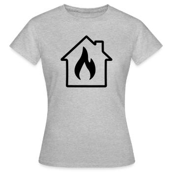 Home heating - Women's T-Shirt - heather grey - Front - AI Model Female 172 dark (172cm)