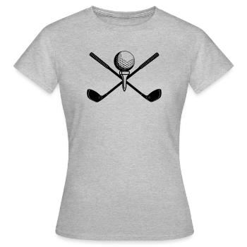 Wellengekreuzte Stöcke - Frauen T-Shirt - Grau meliert - Vorne - AI Model Female 172 dark (172cm)