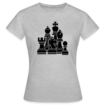 chess pieces - Women's T-Shirt - heather grey - Front - AI Model Female 172 dark (172cm)