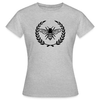 Biene im Lorbeerkranz - Frauen T-Shirt - Grau meliert - Vorne - AI Model Female 172 dark (172cm)