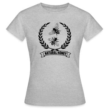 Bienen im Lorbeerkranz - Frauen T-Shirt - Grau meliert - Vorne - AI Model Female 172 dark (172cm)