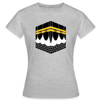 Logo Kaaba Musulman - T-shirt Femme - gris chiné - Devant - AI Model Female 172 dark (172cm)