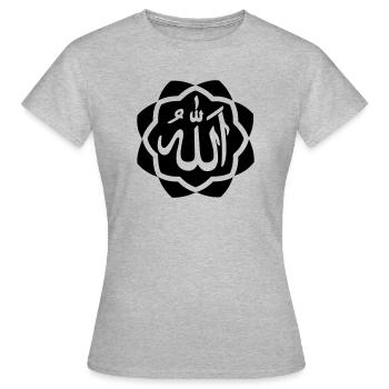 Allah Gott Logo im Rahmen - Frauen T-Shirt - Grau meliert - Vorne - AI Model Female 172 dark (172cm)