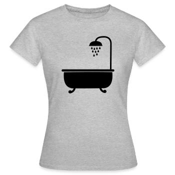 Bath with shower sanitary facilities - Women's T-Shirt - heather grey - Front - AI Model Female 172 dark (172cm)