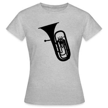 Instrument à vent tuba - T-shirt Femme - gris chiné - Devant - AI Model Female 172 dark (172cm)