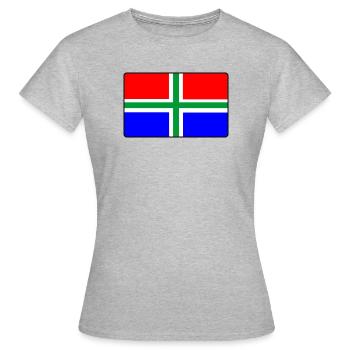 Drapeau de la province Groningsevlag Groningue - T-shirt Femme - gris chiné - Devant - AI Model Female 172 dark (172cm)