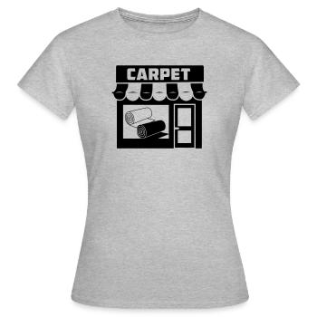 Carpet rolls logo in store - Women's T-Shirt - heather grey - Front - AI Model Female 172 dark (172cm)