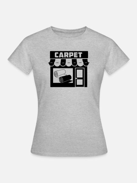 Teppichrollen-Logo im Geschäft - Frauen T-Shirt - Grau meliert