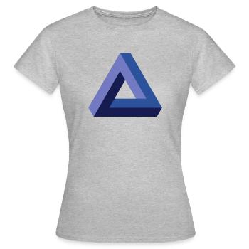 Triangle illusion d'optique - T-shirt Femme - gris chiné - Devant - AI Model Female 172 dark (172cm)