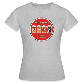 Logo de la bière - T-shirt Femme - gris chiné - Devant - AI Model Female 172 dark (172cm)