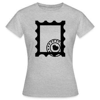 Stamp contour with stamp with hearts - Women's T-Shirt - heather grey - Front - AI Model Female 172 dark (172cm)