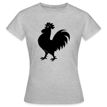 Figure d’ombre de coq - T-shirt Femme - gris chiné - Devant - AI Model Female 172 dark (172cm)