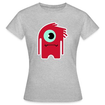 Red Cyclops Monster | Funny Chibi Alien  - Women's T-Shirt - heather grey - Front - AI Model Female 172 dark (172cm)