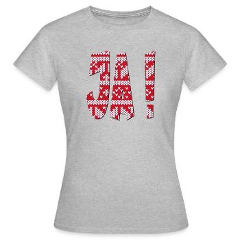JA SPRÜCHE - POSITIVE ANTWORT - ZUSTIMMEN - Frauen T-Shirt - Grau meliert - Vorne - AI Model Female 172 dark (172cm)