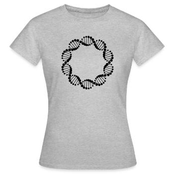 DNA-Strang im Kreis - Frauen T-Shirt - Grau meliert - Vorne - AI Model Female 172 dark (172cm)