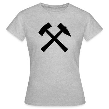 Enseigne du mineur Mallet fer Erzgebirge - T-shirt Femme - gris chiné - Devant - AI Model Female 172 dark (172cm)