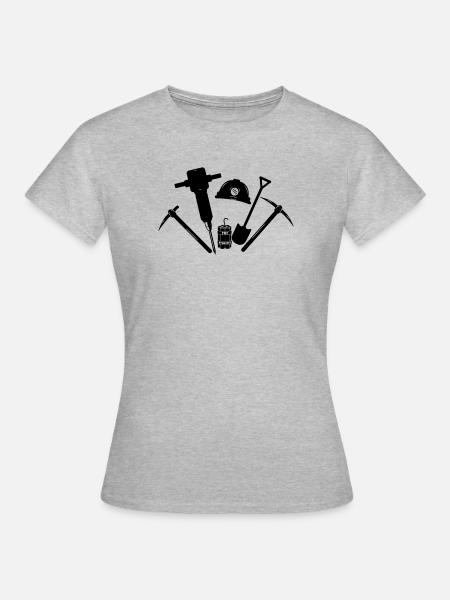 Miner-Tools - Frauen T-Shirt - Grau meliert