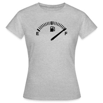 Tankzähler voller Tank - Frauen T-Shirt - Grau meliert - Vorne - AI Model Female 172 dark (172cm)