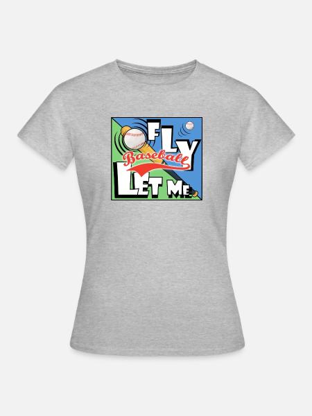 LET ME FLY - Baseball - Frauen T-Shirt - Grau meliert