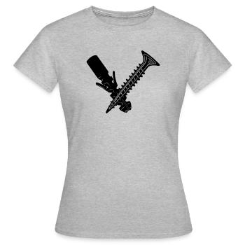 Visser et bouchon - T-shirt Femme - gris chiné - Devant - AI Model Female 172 dark (172cm)