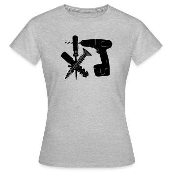 Perforette à vis et à bouchon - T-shirt Femme - gris chiné - Devant - AI Model Female 172 dark (172cm)