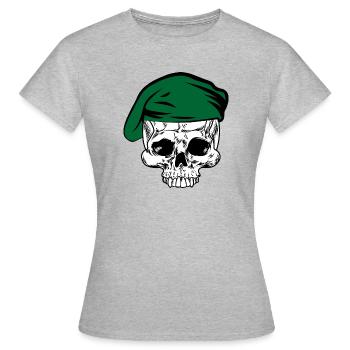 Skeleton green beret - Women's T-Shirt - heather grey - Front - AI Model Female 172 dark (172cm)