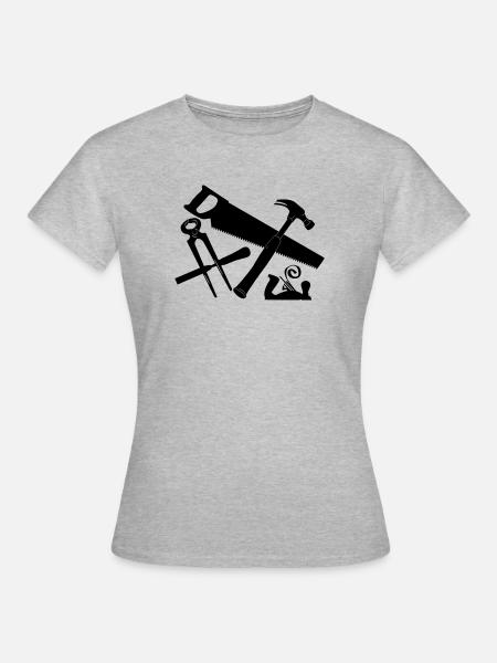 Logo des Tischlerwerkzeugs - Frauen T-Shirt - Grau meliert