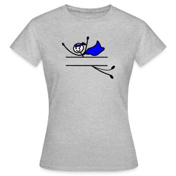 Fliegender Held mit Umhang, Strahl dazwischen zu besitzen t - Frauen T-Shirt - Grau meliert - Vorne - AI Model Female 172 dark (172cm)