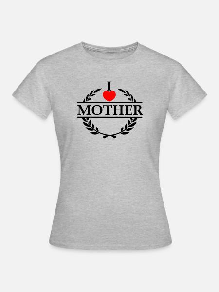Lorbeerkranz Ich liebe Mutter - Frauen T-Shirt - Grau meliert