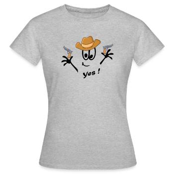 Cowboy, Carnaval, Bande dessinée - T-shirt Femme - gris chiné - Devant - AI Model Female 172 dark (172cm)