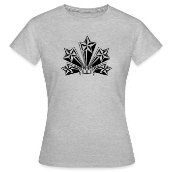 Transparent crown with four big stars - Women's T-Shirt - heather grey - Front - AI Model Female 172 dark (172cm)