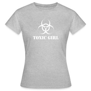 toxic girl white font - T-shirt Femme - gris chiné - Devant - AI Model Female 172 dark (172cm)