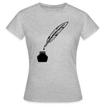 Le printemps comme stylo pour écrire - T-shirt Femme - gris chiné - Devant - AI Model Female 172 dark (172cm)