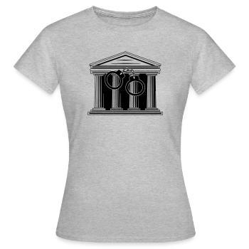 Menottes au tribunal - T-shirt Femme - gris chiné - Devant - AI Model Female 172 dark (172cm)