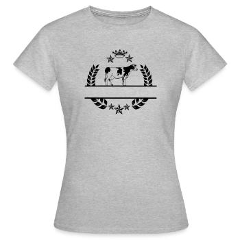Siegerkuh - Frauen T-Shirt - Grau meliert - Vorne - AI Model Female 172 dark (172cm)