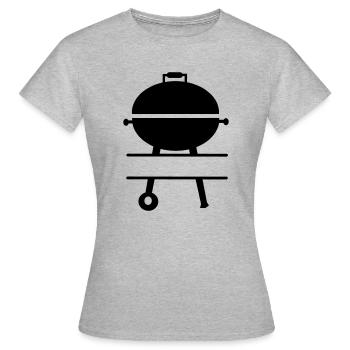 Monogramme barbecue barbecue - T-shirt Femme - gris chiné - Devant - AI Model Female 172 dark (172cm)