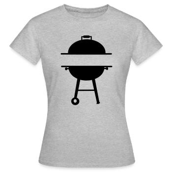 BBQ-Monogramm-Emblem - Frauen T-Shirt - Grau meliert - Vorne - AI Model Female 172 dark (172cm)