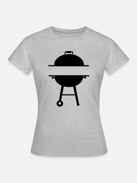 BBQ-Monogramm-Emblem - Frauen T-Shirt - Grau meliert