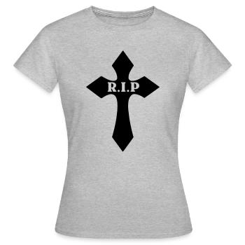 Cross RIP loss dear - Women's T-Shirt - heather grey - Front - AI Model Female 172 dark (172cm)