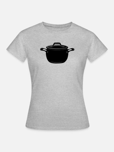 Suppe oder Pfanne - Frauen T-Shirt - Grau meliert
