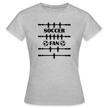 SOCCER FAN Tischfußball - Frauen T-Shirt - Grau meliert - Vorne - AI Model Female 172 dark (172cm)