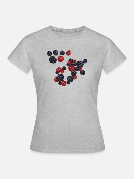Brombeeren - Frauen T-Shirt - Grau meliert