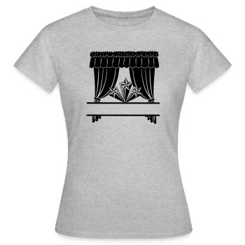 Vorhänge Theaterstar mit Namensleiste - Frauen T-Shirt - Grau meliert - Vorne - AI Model Female 172 dark (172cm)
