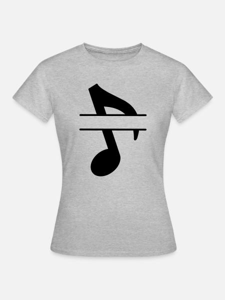 Textbanner Musiknote - Frauen T-Shirt - Grau meliert