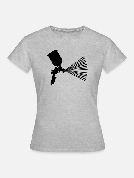 Sprühfarbe mit Strahl - Frauen T-Shirt - Grau meliert