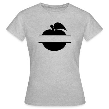 Découpage de texte dans la pomme - T-shirt Femme - gris chiné - Devant - AI Model Female 172 dark (172cm)