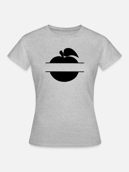 Textausschnitt im Apfel - Frauen T-Shirt - Grau meliert