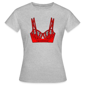 Bra red lingerie logo - Women's T-Shirt - heather grey - Front - AI Model Female 172 dark (172cm)
